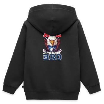 4 juillet Golf All American Bro Eagle - Sweat Premium à capuche zippé enfant bio - noir - Dos - AI Model Kid Male (0cm)