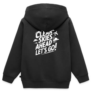 Air Traffic Controller Aircraft Flight Service - Kinder Premium Organic Zip Hoodie - Schwarz - Hinten - AI Model Kid Male (0cm)