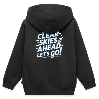 Air Traffic Controller Aircraft Flight Service - Kinder Premium Organic Zip Hoodie - Schwarz - Hinten - AI Model Kid Male (0cm)
