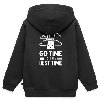 Air Traffic Controller Aircraft Flight Service - Kinder Premium Organic Zip Hoodie - Schwarz - Hinten - AI Model Kid Male (0cm)