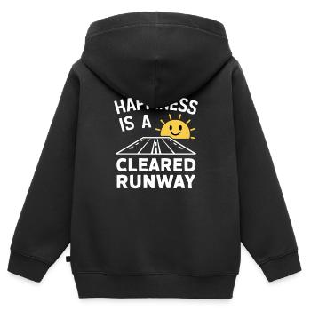 Air Traffic Controller Aircraft Flight Service - Kids Premium Organic Zip-up Hoodie - black - Back - AI Model Kid Male (0cm)