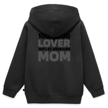 Saint-bernard - Sweat Premium à capuche zippé enfant bio - noir - Dos - AI Model Kid Male (0cm)