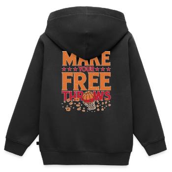 Make Your Free Throws 5 - Kinder Premium Organic Zip Hoodie - Schwarz - Hinten - AI Model Kid Male (0cm)