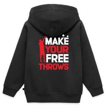 Réussissez vos lancers francs 7 - Sweat Premium à capuche zippé enfant bio - noir - Dos - AI Model Kid Male (0cm)