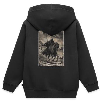 Tarot de la mort - Sweat Premium à capuche zippé enfant bio - noir - Dos - AI Model Kid Male (0cm)