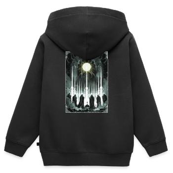 Tarot d’évaluation - Sweat Premium à capuche zippé enfant bio - noir - Dos - AI Model Kid Male (0cm)