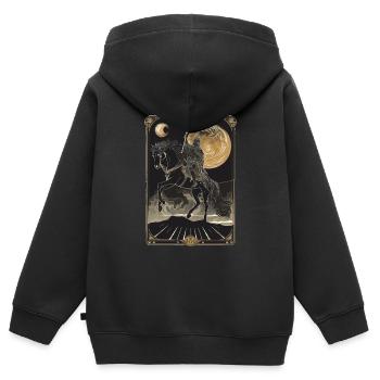 Le Tarot du Chariot - Sweat Premium à capuche zippé enfant bio - noir - Dos - AI Model Kid Male (0cm)