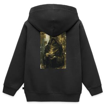 The Coffee Drinker Tarot - Kids Premium Organic Zip-up Hoodie - black - Back - AI Model Kid Male (0cm)
