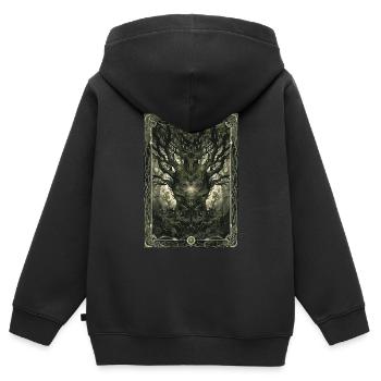 Der Zauberwald Tarot - Kinder Premium Organic Zip Hoodie - Schwarz - Hinten - AI Model Kid Male (0cm)