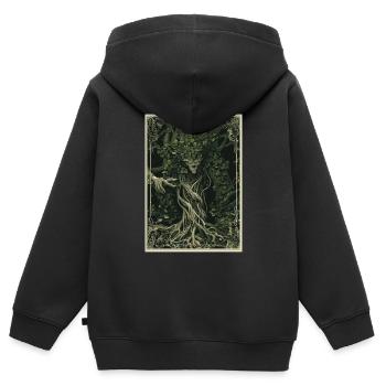Der Waldwächter Tarot - Kinder Premium Organic Zip Hoodie - Schwarz - Hinten - AI Model Kid Male (0cm)