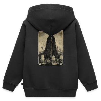 Der Grabwächter Tarot - Kinder Premium Organic Zip Hoodie - Schwarz - Hinten - AI Model Kid Male (0cm)