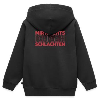 Fleischer Metzger Schlachter - Kinder Premium Organic Zip Hoodie - Schwarz - Hinten - AI Model Kid Male (0cm)