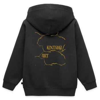 Kintsugi Art Pottery Risse und Misserfolge - Kinder Premium Organic Zip Hoodie - Schwarz - Hinten - AI Model Kid Male (0cm)