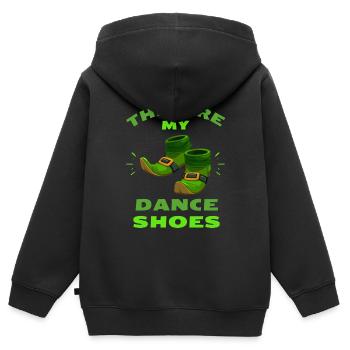 Ce sont mes chaussures de danse irlandaises Celtic Ireland - Sweat Premium à capuche zippé enfant bio - noir - Dos - AI Model Kid Male (0cm)