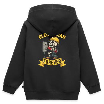 Electrician Electronics Technician - Kids Premium Organic Zip-up Hoodie - black - Back - AI Model Kid Male (0cm)