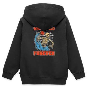 Wasserball Wasserballer Skelett - Kinder Premium Organic Zip Hoodie - Schwarz - Hinten - AI Model Kid Male (0cm)