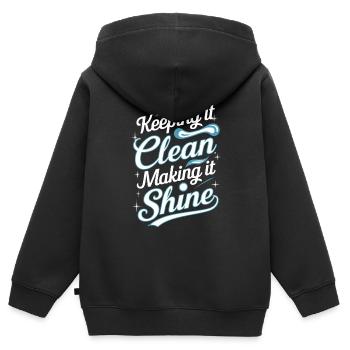 Administrateurs de l’école Personnel de l’école Gardiens - Sweat Premium à capuche zippé enfant bio - noir - Dos - AI Model Kid Male (0cm)