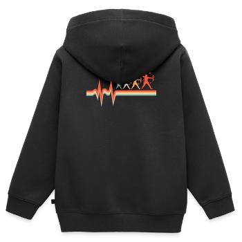 Tir à l’arc Tir à l’arc Tir à l’arc - Sweat Premium à capuche zippé enfant bio - noir - Dos - AI Model Kid Male (0cm)