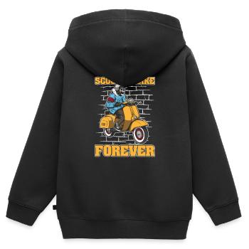 Motorroller Skelett - Kinder Premium Organic Zip Hoodie - Schwarz - Hinten - AI Model Kid Male (0cm)
