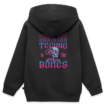 Techno Raver - Sweat Premium à capuche zippé enfant bio - noir - Dos - AI Model Kid Male (0cm)