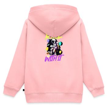 Roller Derby roule avec ça Astronaute - Sweat Premium à capuche zippé enfant bio - rose - Dos - AI Model Kid Female (0cm)