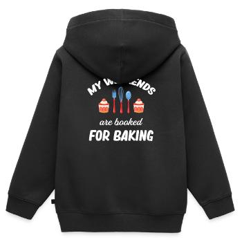 My weekends are dedicated to baking - Kids Premium Organic Zip-up Hoodie - black - Back - AI Model Kid Male (0cm)