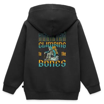 Klettern Kletterer - Kinder Premium Organic Zip Hoodie - Schwarz - Hinten - AI Model Kid Male (0cm)