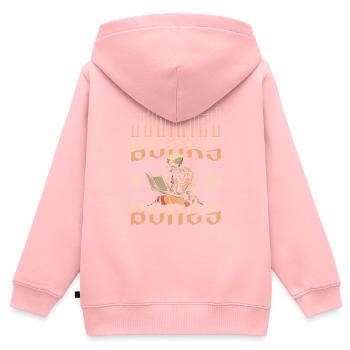 Buch Leseratte Bücherwurm - Kinder Premium Organic Zip Hoodie - Rosa - Hinten - AI Model Kid Female (0cm)
