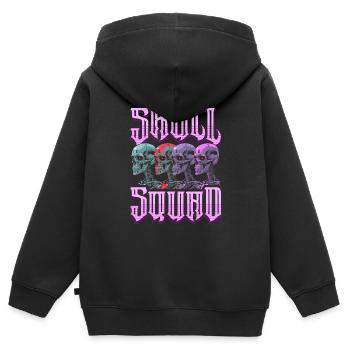 Techno Raver - Sweat Premium à capuche zippé enfant bio - noir - Dos - AI Model Kid Male (0cm)