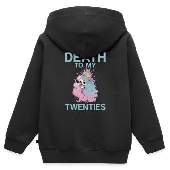 Death To My Twenties 2 - Kinder Premium Organic Zip Hoodie - Schwarz - Hinten - AI Model Kid Male (0cm)