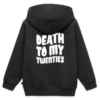 Death To My Twenties - Kinder Premium Organic Zip Hoodie - Schwarz - Hinten - AI Model Kid Male (0cm)