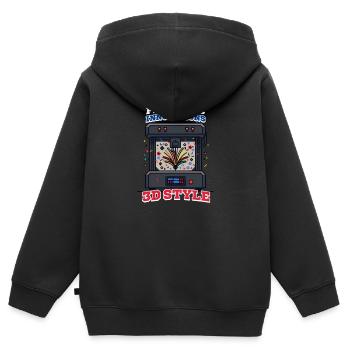 Patriotischer 3D-Druck Patriotische Innovationen - Kinder Premium Organic Zip Hoodie - Schwarz - Hinten - AI Model Kid Male (0cm)