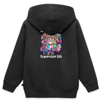 Supervisor Leading the Unleadable: Supervisor Life - Kids Premium Organic Zip-up Hoodie - black - Back - AI Model Kid Male (0cm)