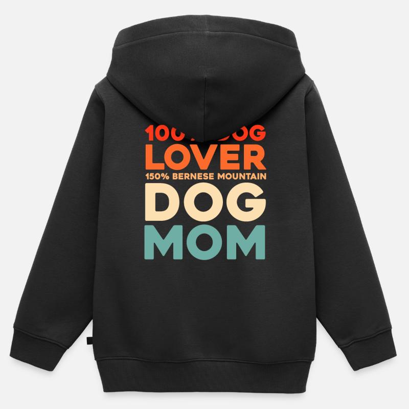 Bouvier bernois - Sweat Premium à capuche zippé enfant bio - noir
