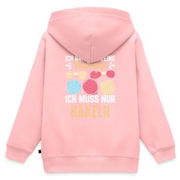 Therapy Gift I Just Need to Crochet - Kids Premium Organic Zip-up Hoodie - rose - Back - AI Model Kid Female (0cm)