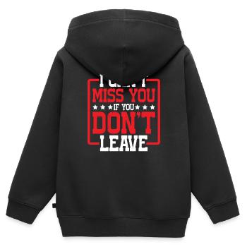 Tu ne peux pas me manquer si tu ne pars pas - Sweat Premium à capuche zippé enfant bio - noir - Dos - AI Model Kid Male (0cm)