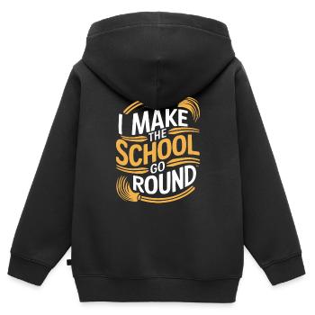 Administrateurs de l’école Personnel de l’école Gardiens - Sweat Premium à capuche zippé enfant bio - noir - Dos - AI Model Kid Male (0cm)