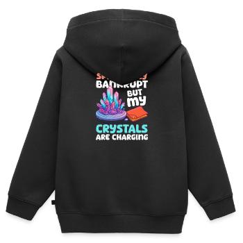 Kristallsammler spirituell bankrott Aufladen - Kinder Premium Organic Zip Hoodie - Schwarz - Hinten - AI Model Kid Male (0cm)