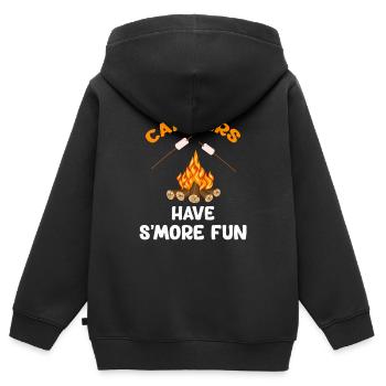 Camper Haben Beim Glamping Backpacking Mountains - Kinder Premium Organic Zip Hoodie - Schwarz - Hinten - AI Model Kid Male (0cm)