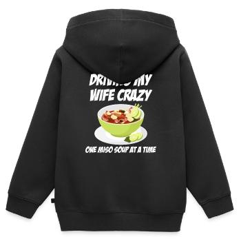 Rendre ma femme folle - Sweat Premium à capuche zippé enfant bio - noir - Dos - AI Model Kid Male (0cm)