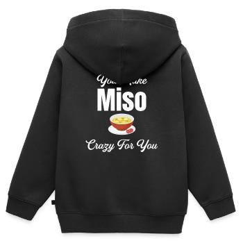 Ils rendent le miso fou du chinois - Sweat Premium à capuche zippé enfant bio - noir - Dos - AI Model Kid Male (0cm)