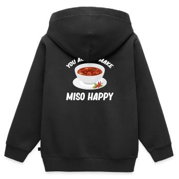 Vous faites toujours plaisir au miso Cuisine chinoise - Sweat Premium à capuche zippé enfant bio - noir - Dos - AI Model Kid Male (0cm)