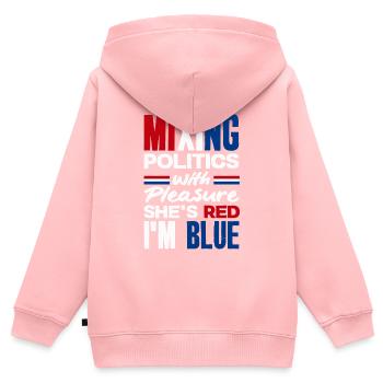 Unis dans l’amour Unité Patriotique Américain - Sweat Premium à capuche zippé enfant bio - rose - Dos - AI Model Kid Female (0cm)