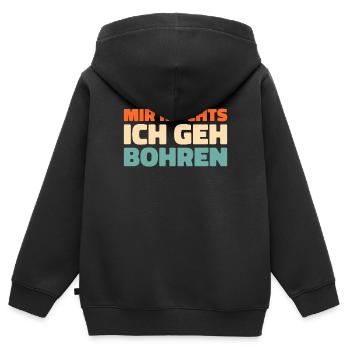 Dentiste dentiste J’en ai assez, je vais percer - Sweat Premium à capuche zippé enfant bio - noir - Dos - AI Model Kid Male (0cm)