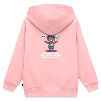Indianer sprechen Hindi, Englisch Technischer Support - Kinder Premium Organic Zip Hoodie - Rosa - Hinten - AI Model Kid Female (0cm)