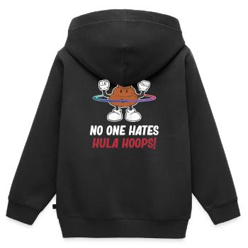 Niemand Hasst Hula Hoops! Hooping Jugglers - Kinder Premium Organic Zip Hoodie - Schwarz - Hinten - AI Model Kid Male (0cm)