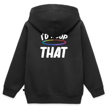 J'aimerais ces drôles de jongleurs de pneus - Sweat Premium à capuche zippé enfant bio - noir - Dos - AI Model Kid Male (0cm)