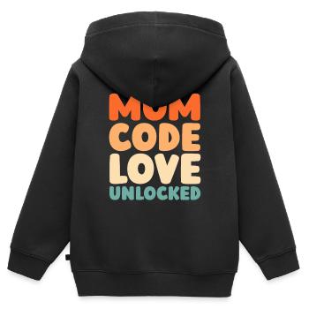 Maman Maman - Sweat Premium à capuche zippé enfant bio - noir - Dos - AI Model Kid Male (0cm)