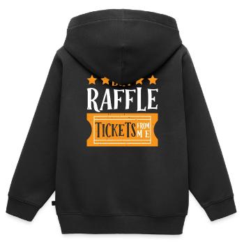 Achetez des billets de tombola chez moi 7 - Sweat Premium à capuche zippé enfant bio - noir - Dos - AI Model Kid Male (0cm)