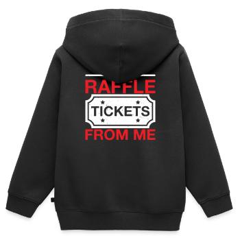 Achetez des billets de tombola chez moi 6 - Sweat Premium à capuche zippé enfant bio - noir - Dos - AI Model Kid Male (0cm)
